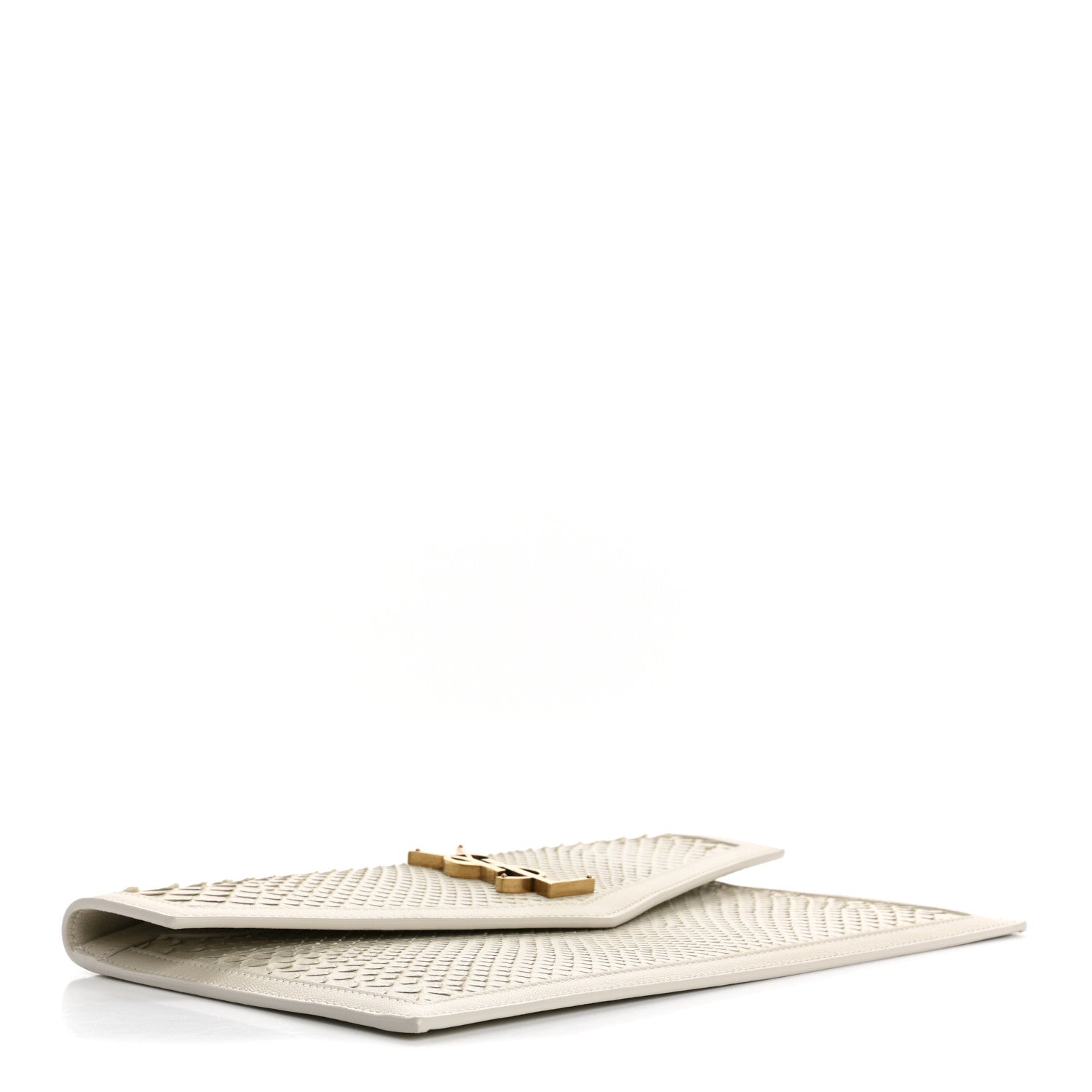 Saint Laurent Snakeskin Uptown Pouch Crema Soft 4 of 10