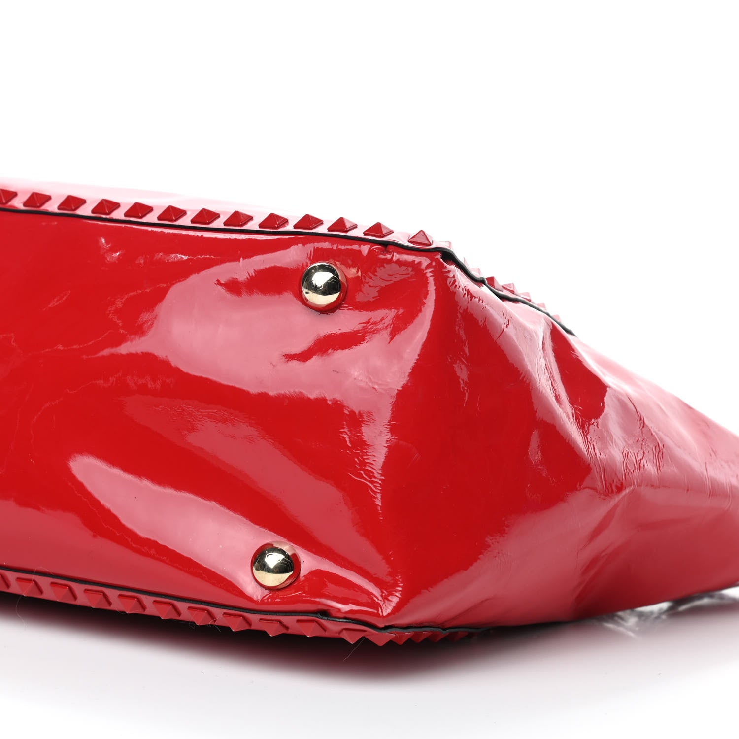 Valentino Garavani Patent Monochrome Medium Rockstud Tote Rosso Valentino 8 of 10