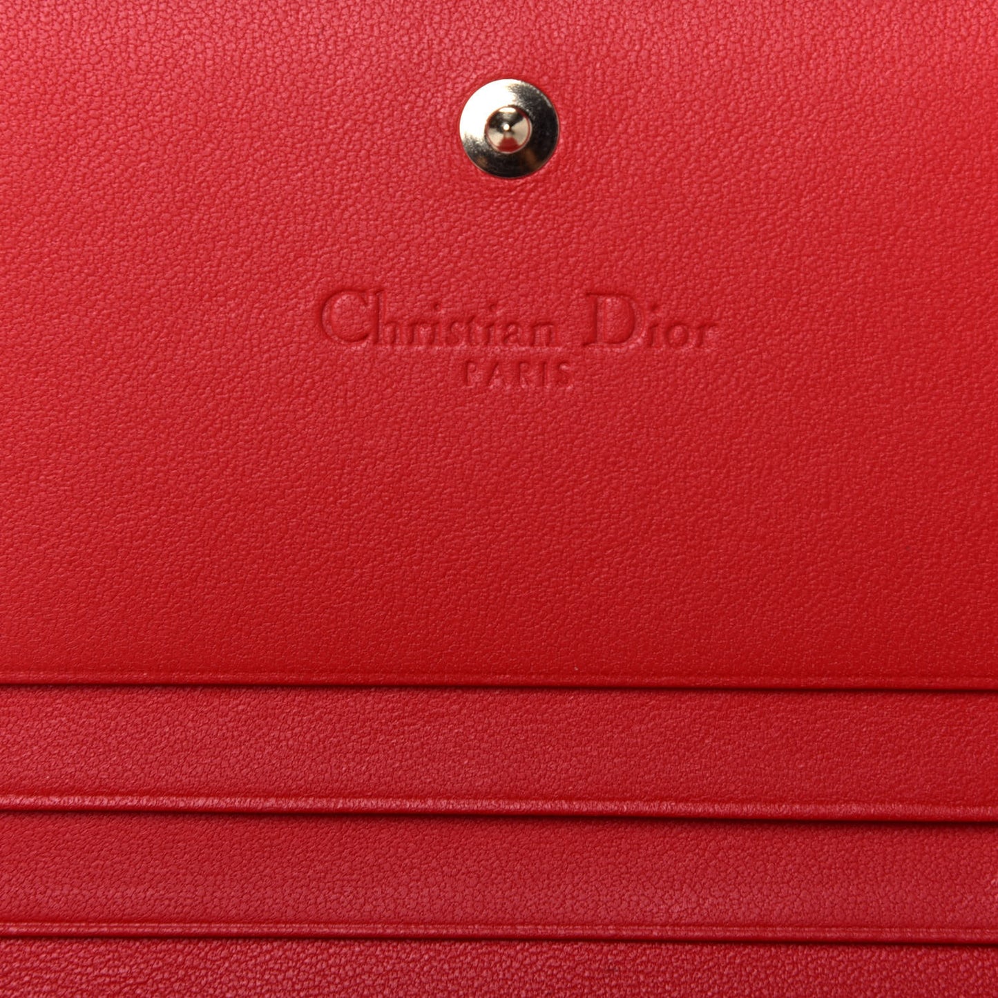 Lambskin Cannage Mini Lady Dior Wallet Red