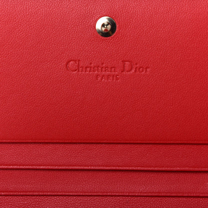 Christian Dior Lambskin Cannage Mini Lady Dior Wallet Red 6 of 8