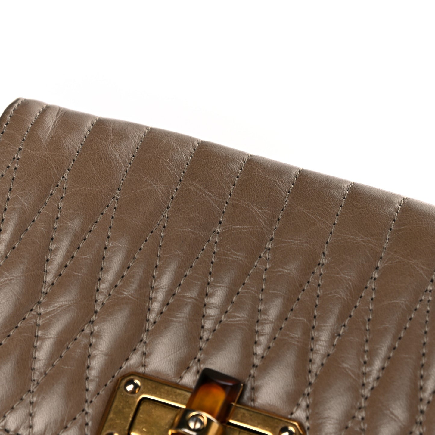 Lambskin Quilted Mini Happy Pop Crossbody Brown