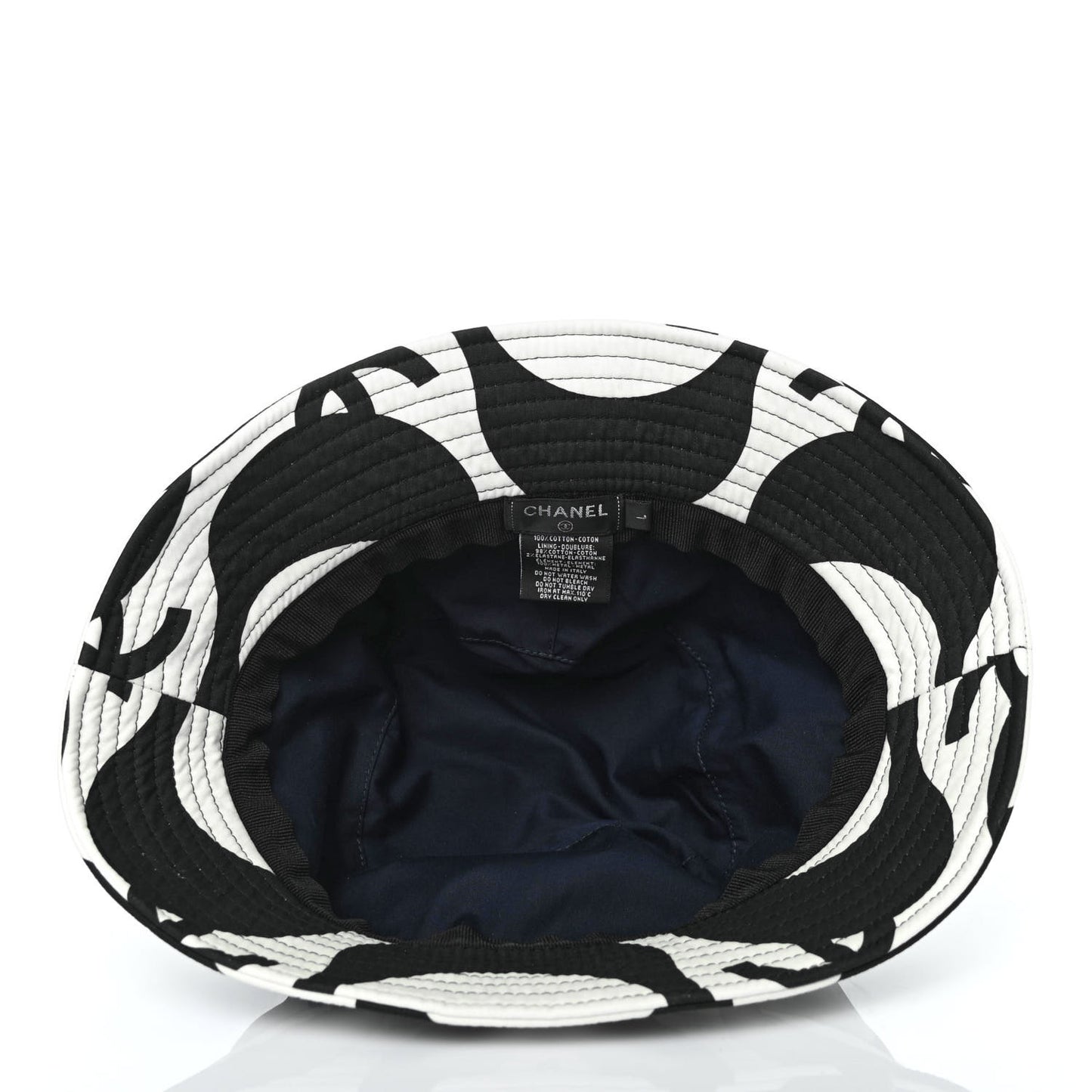 Cotton CC Bucket Hat L Black White