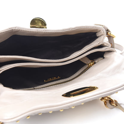 Miu Miu Nappa Quilted Studded Shoulder Bag Calce 5 of 18