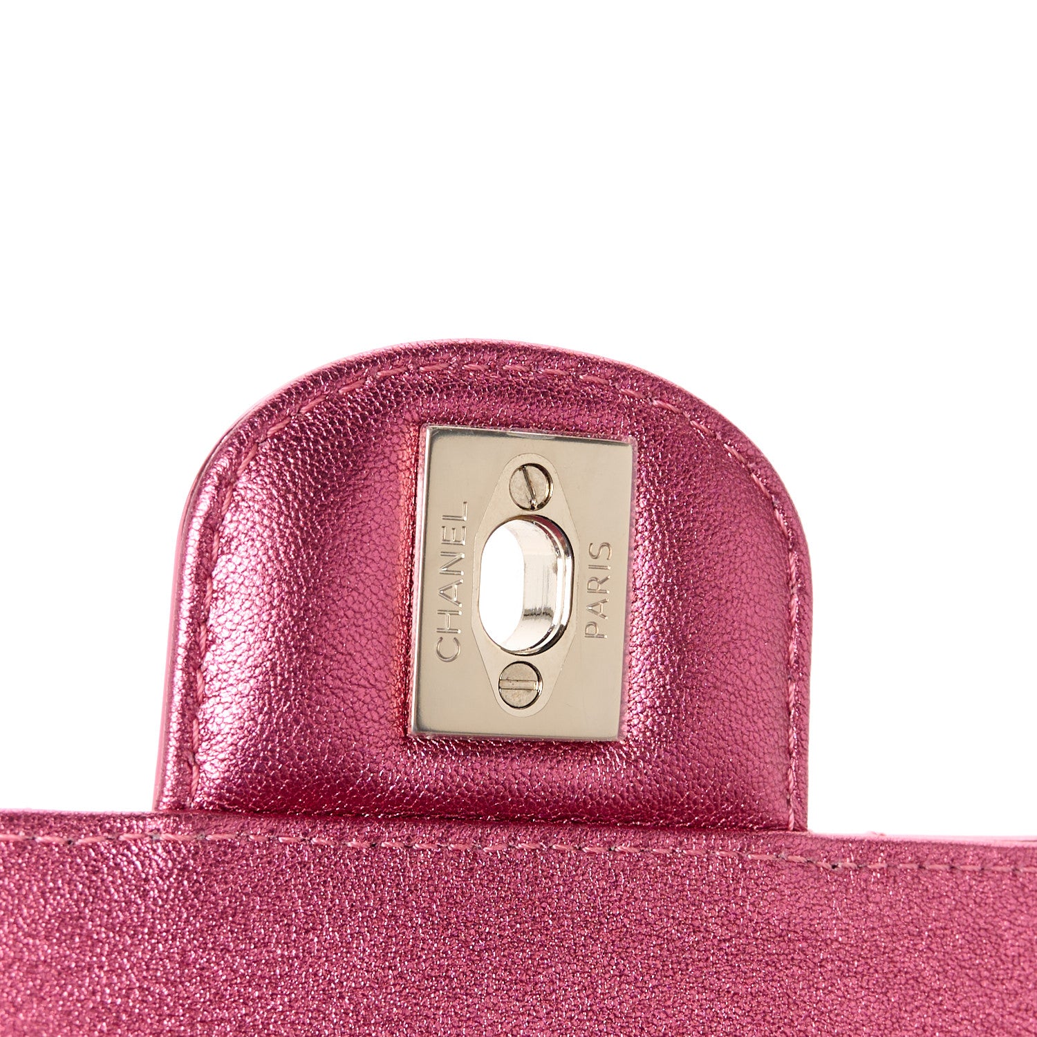 Chanel Mirror Calfskin Metallic Lambskin Quilted Hollywood Boulevard Mini Flap With Star Coin Purse Pink 7 of 12