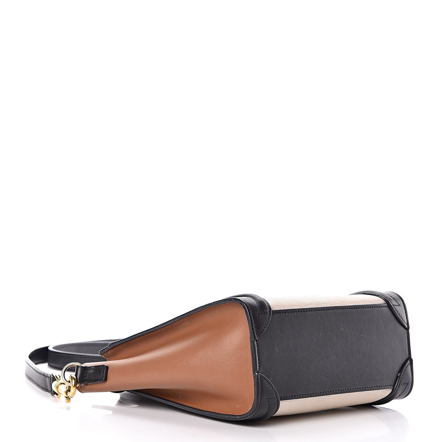 Goatskin Smooth Calfskin Nano Tri-Color Luggage White