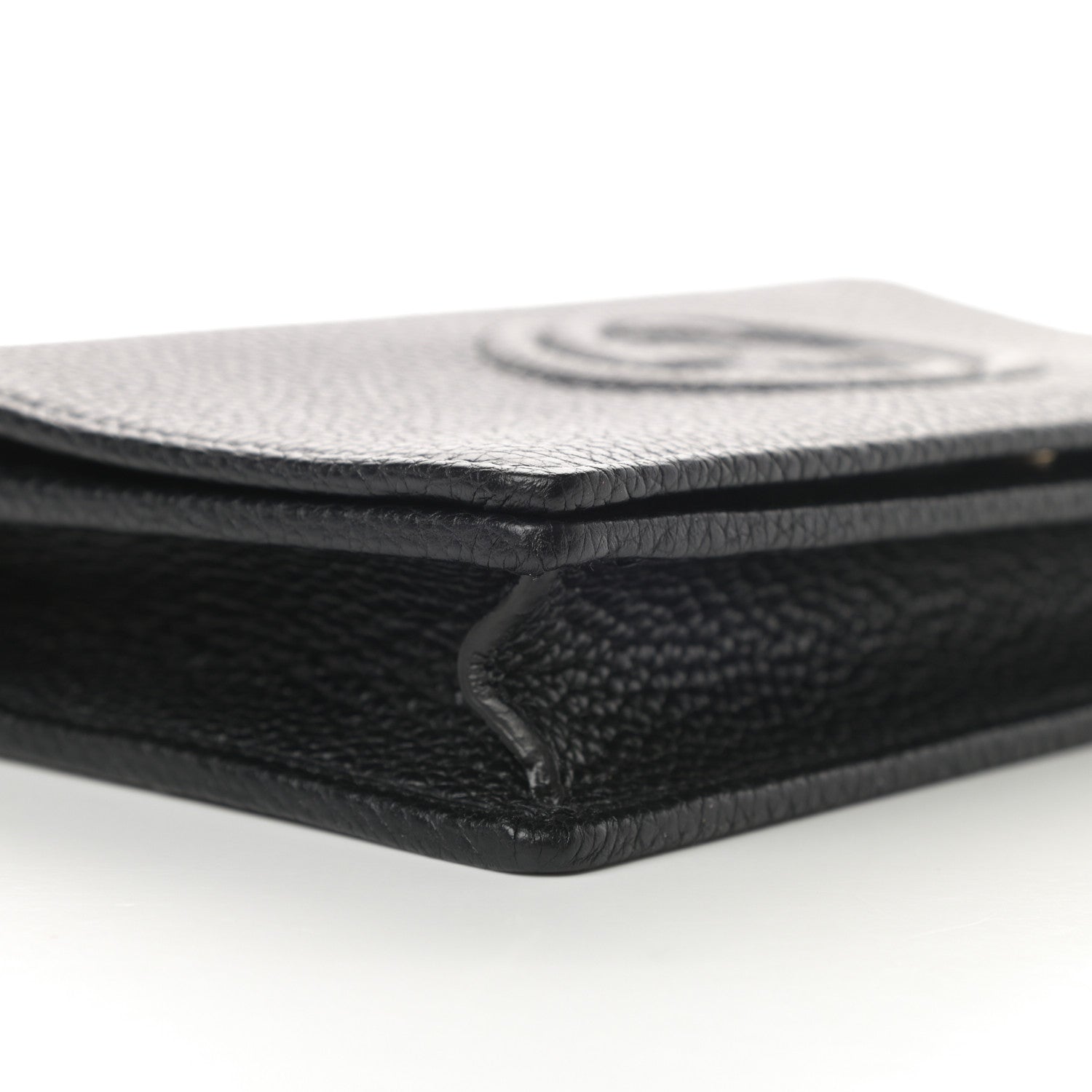 Gucci Pebbled Calfskin Soho Wallet on Chain Black 8 of 10