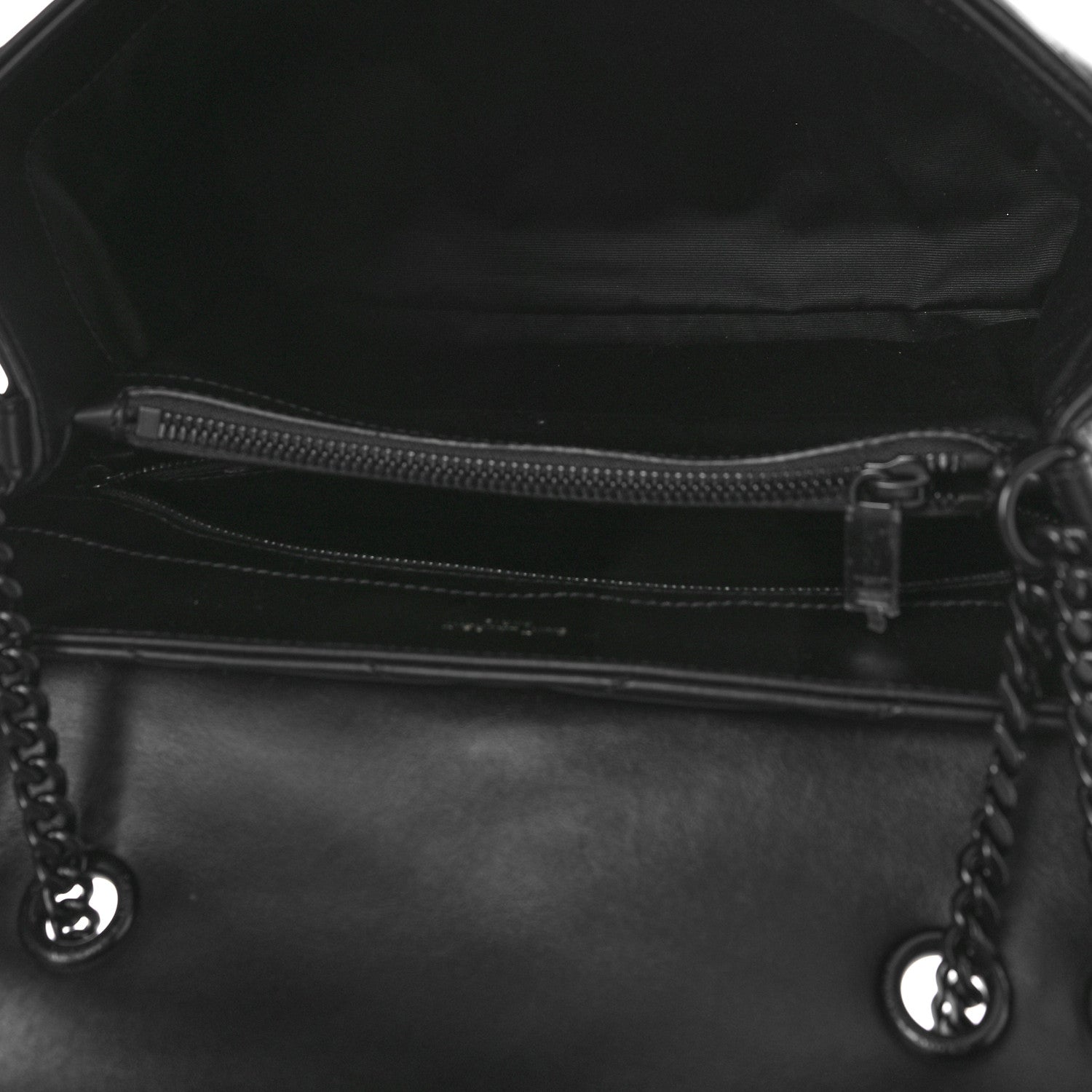 Saint Laurent Calfskin Y Quilted Monogram Monochrome Medium Loulou Chain Satchel Black 6 of 9