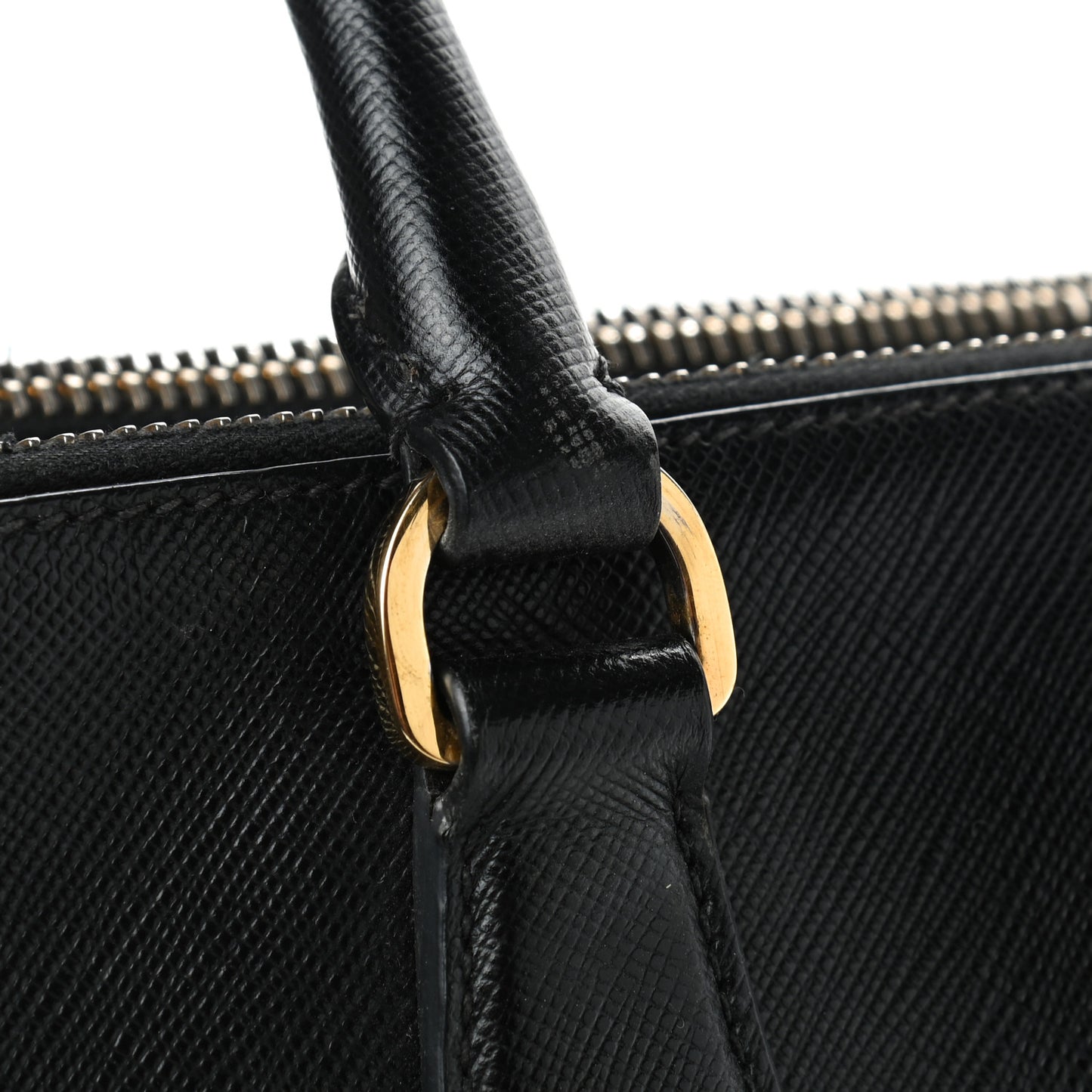 Saffiano Medium Galleria Double Zip Tote Black
