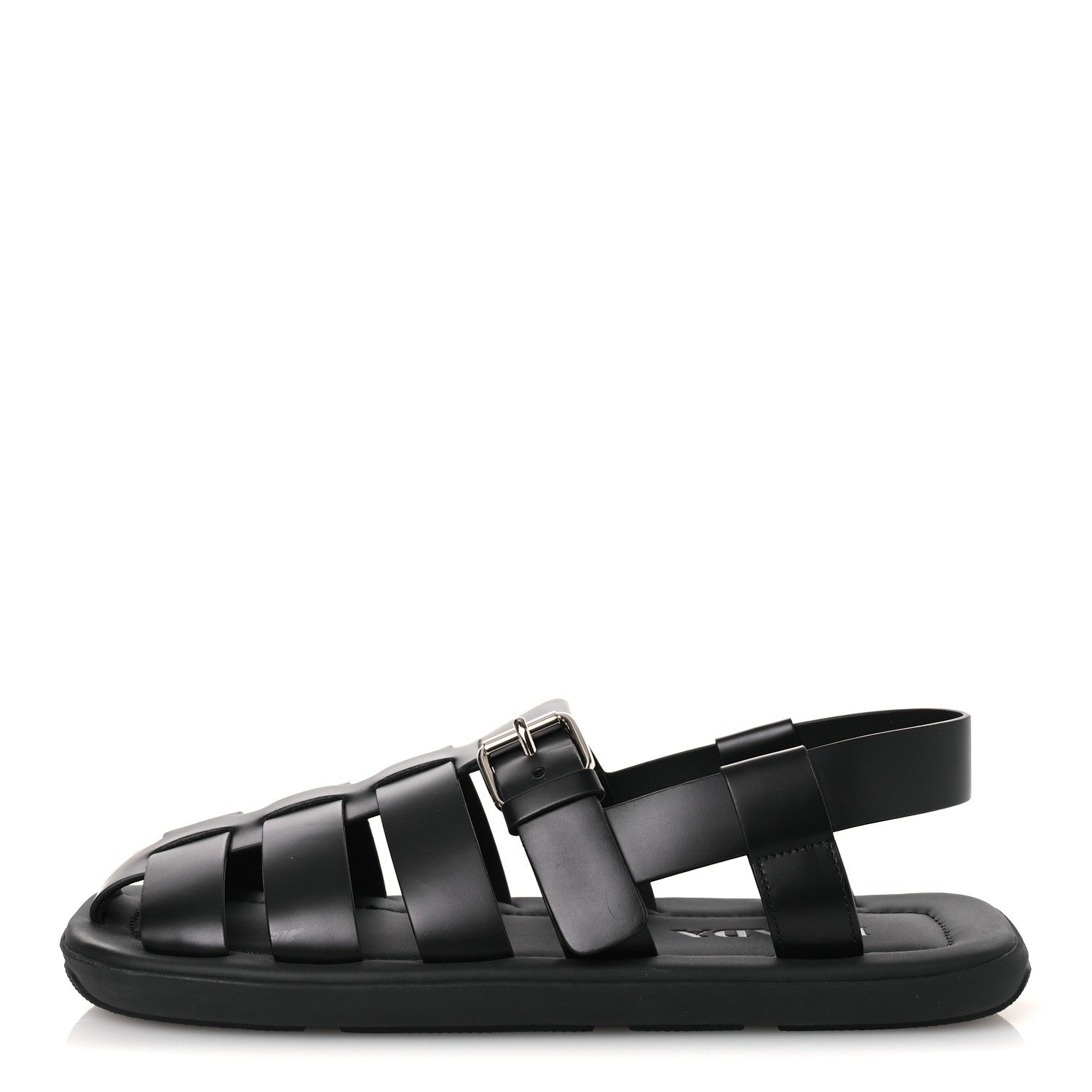 Prada Spazzolato Rois Mens Fisherman Cage Sandals 9 Black 1 of 13