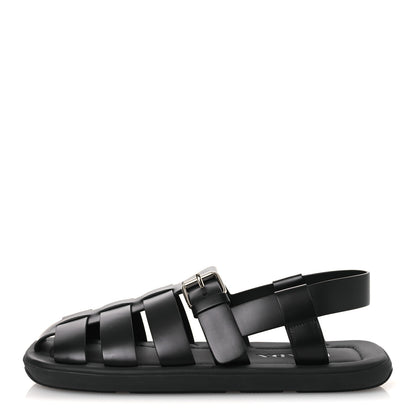 Prada Spazzolato Rois Mens Fisherman Cage Sandals 9 Black 1 of 13