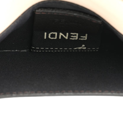 Fendi Vitello King Tamponato Logo Embossed Fold Over Card Holder Wallet Poudre 6 of 13