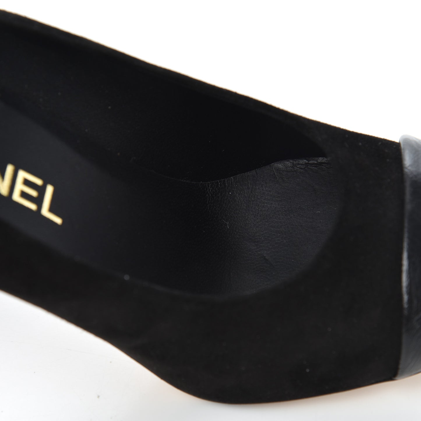 Suede Cap Toe CC Pumps 38 Black