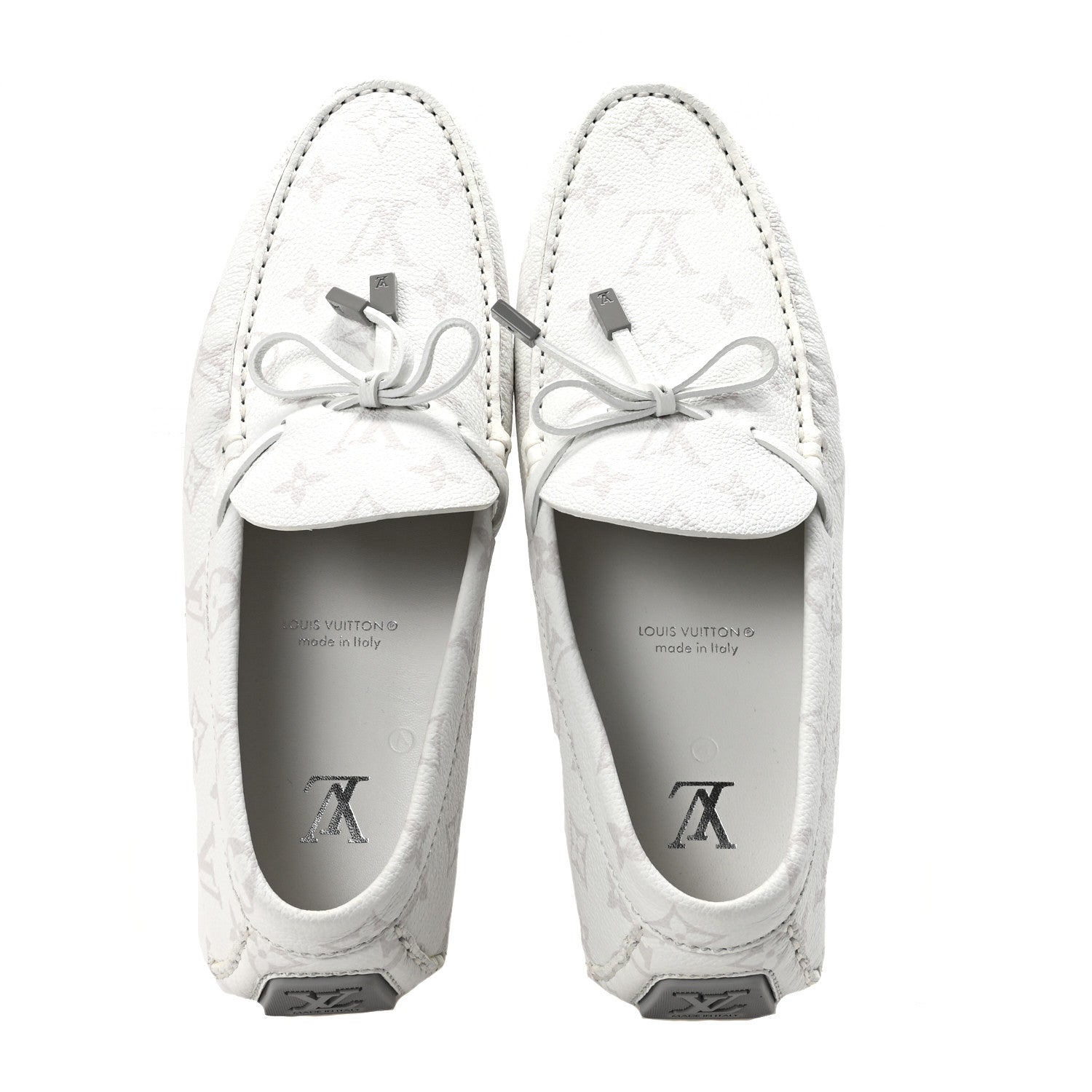 Louis Vuitton Monogram LV Driver Moccasin Loafers 7.5 White 2 of 9