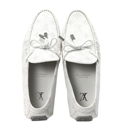 Louis Vuitton Monogram LV Driver Moccasin Loafers 7.5 White 2 of 9
