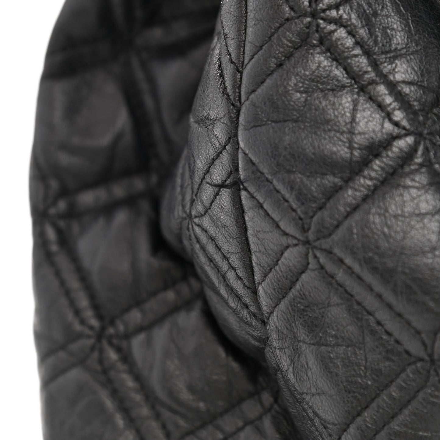 Calfskin Studded Drawstring Backpack Black