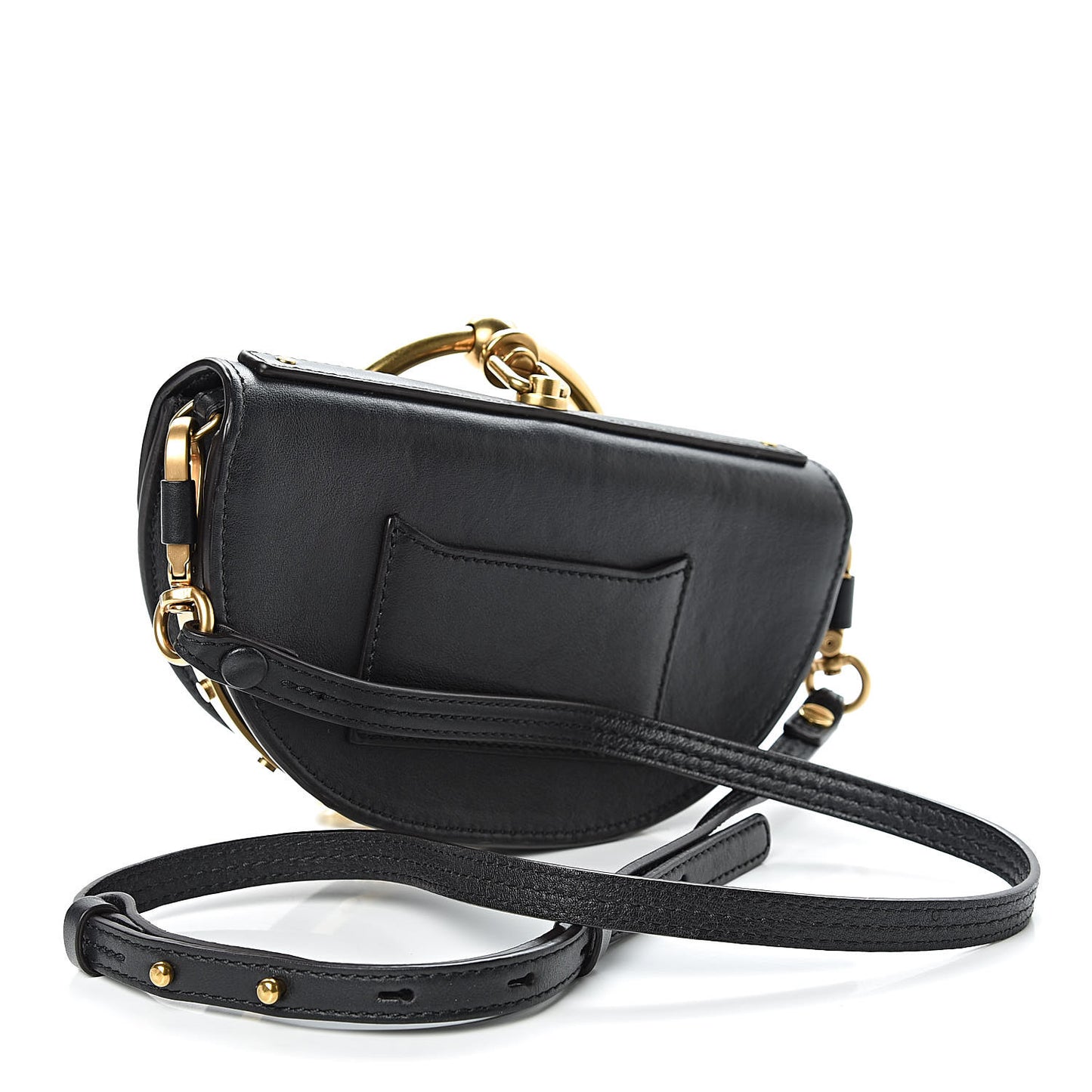 Calfskin Small Nile Bracelet Minaudiere Bag Black