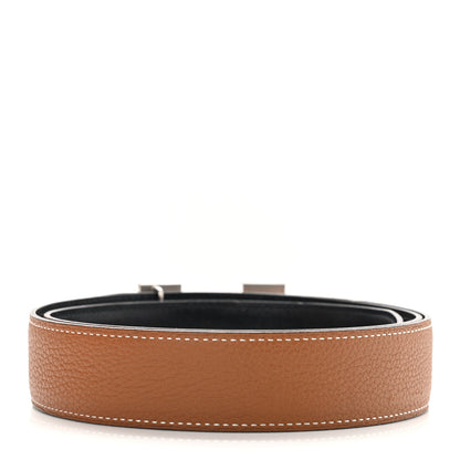 Hermes Box Togo 32mm H Belt 85 Black Gold 2 of 8