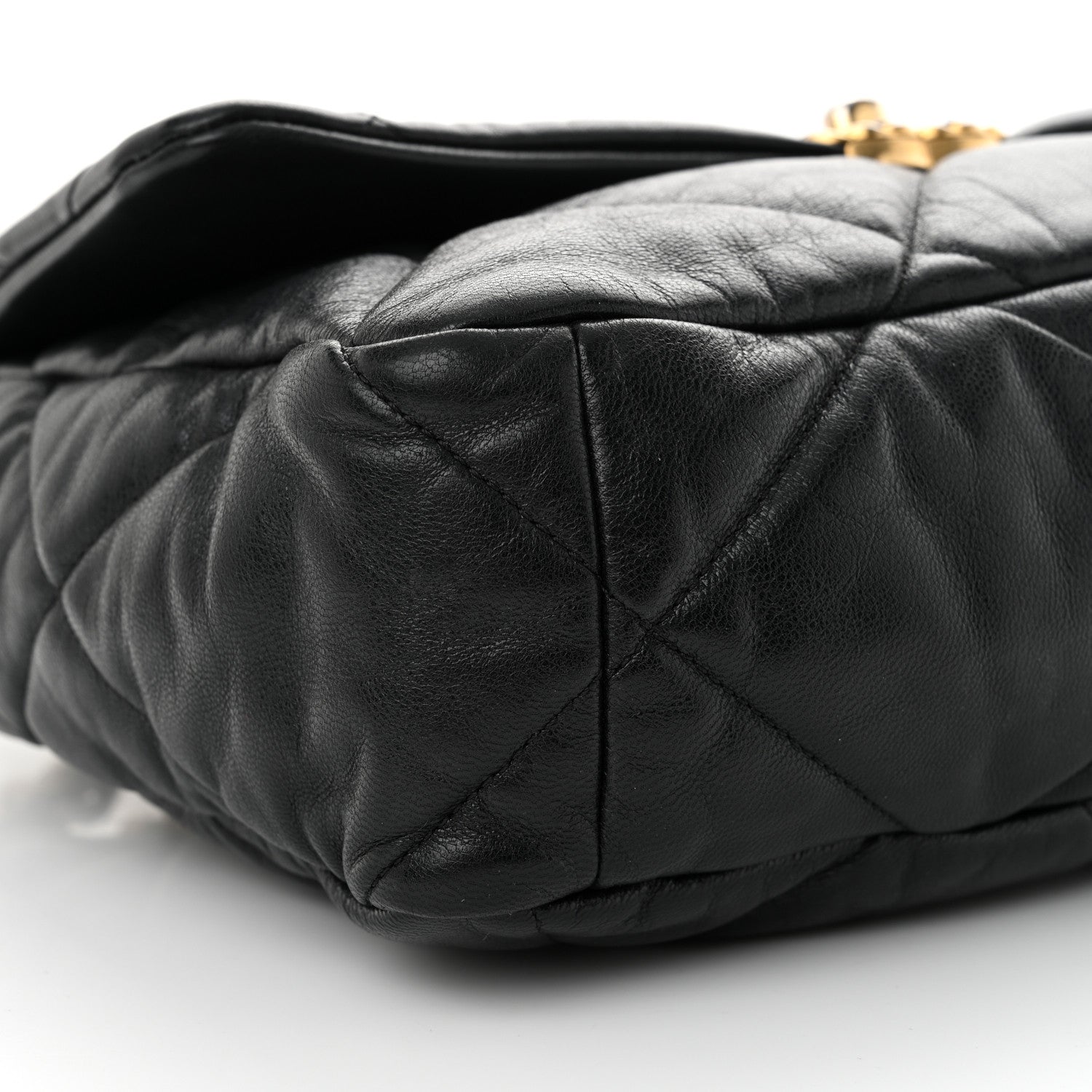 Chanel Shiny Goatskin Quilted Large Chanel 19 Flap Black 9 of 10