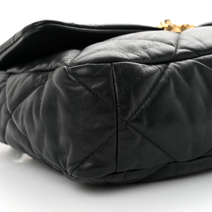 Chanel Shiny Goatskin Quilted Large Chanel 19 Flap Black 9 of 10