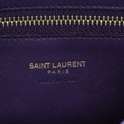 Saint Laurent Calfskin Small Monogram Cabas Purple 9 of 10