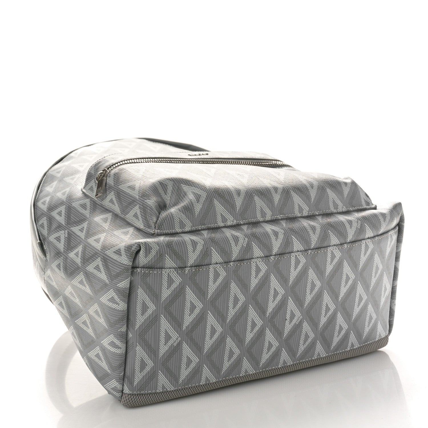 Christian Dior Coated Canvas CD Diamond Rider Zipped Backpack Gray 4 of 9