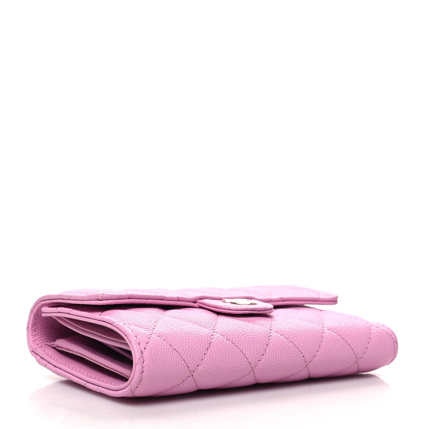 Caviar Quilted Medium Flap Wallet Pink