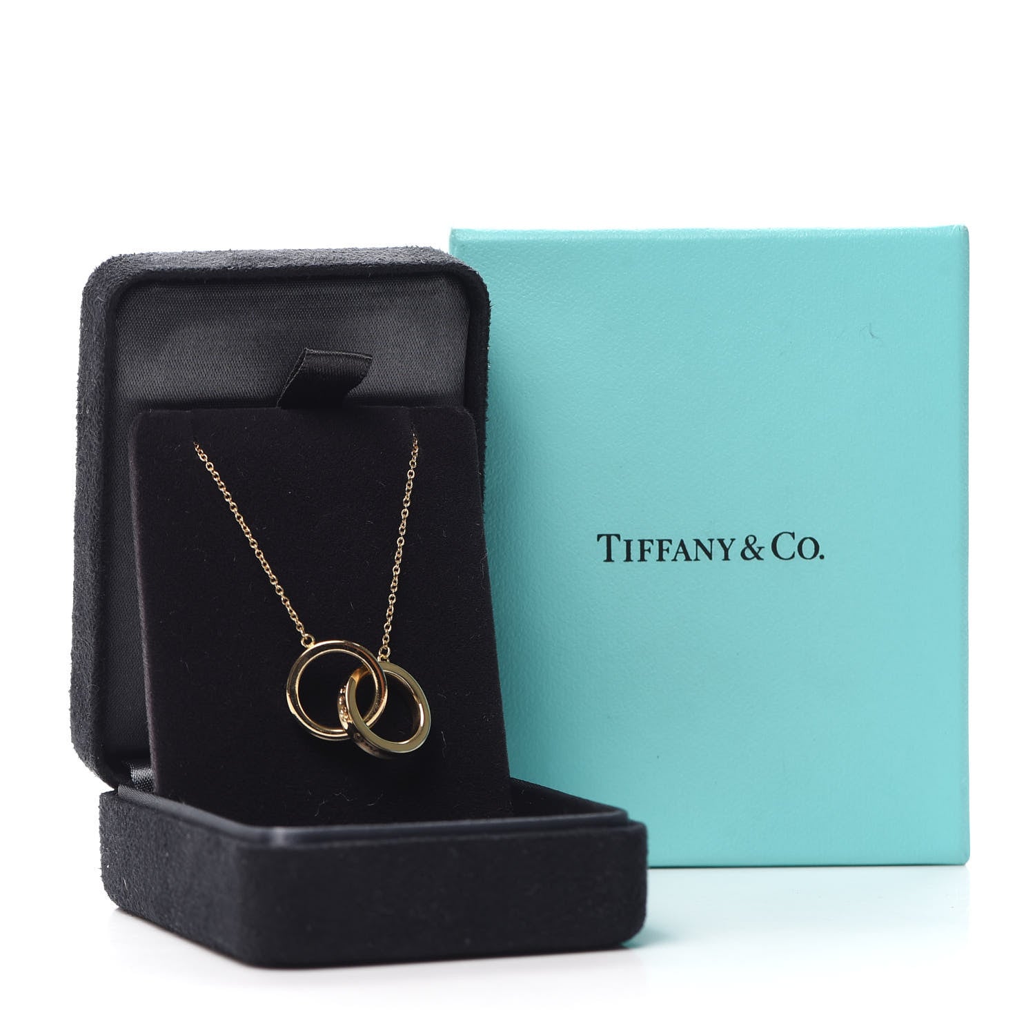 Tiffany 18K Yellow Gold 1837 Interlocking Circles Pendant Necklace 7 of 7