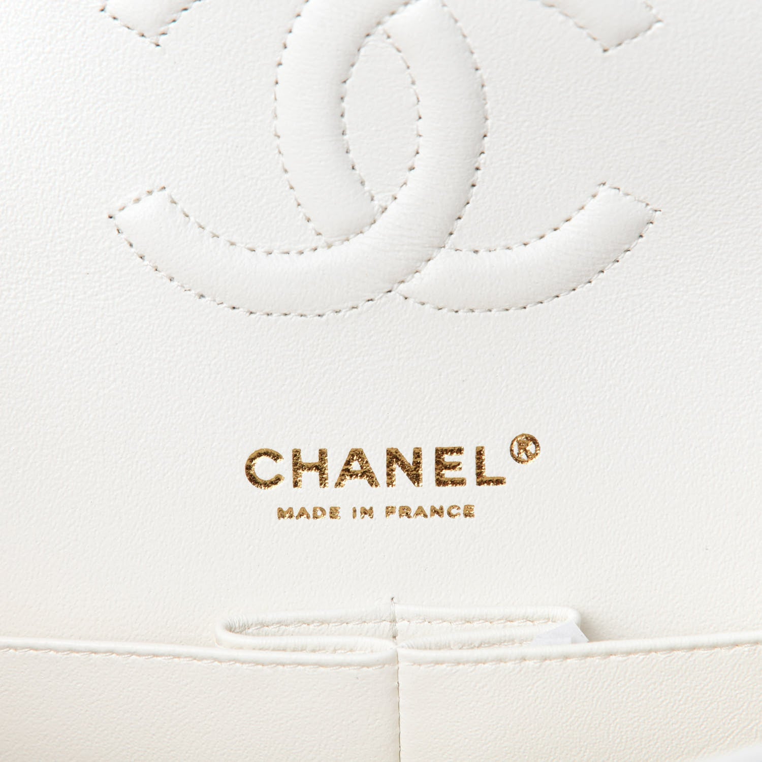 Chanel Caviar Quilted Medium Double Flap White 9 of 12