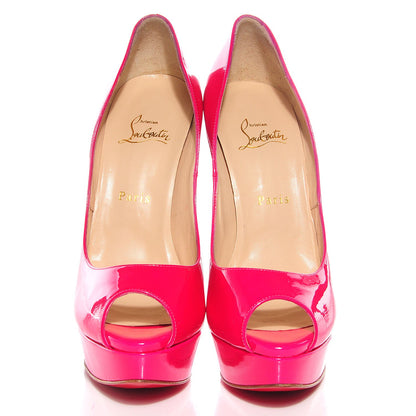 Christian Louboutin Patent Lady Peep 150 Pumps 40 Grenadine 2 of 7