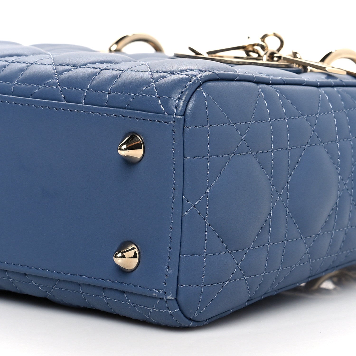 Christian Dior Lambskin Cannage Small My ABCDior Lady Dior Blue 9 of 9