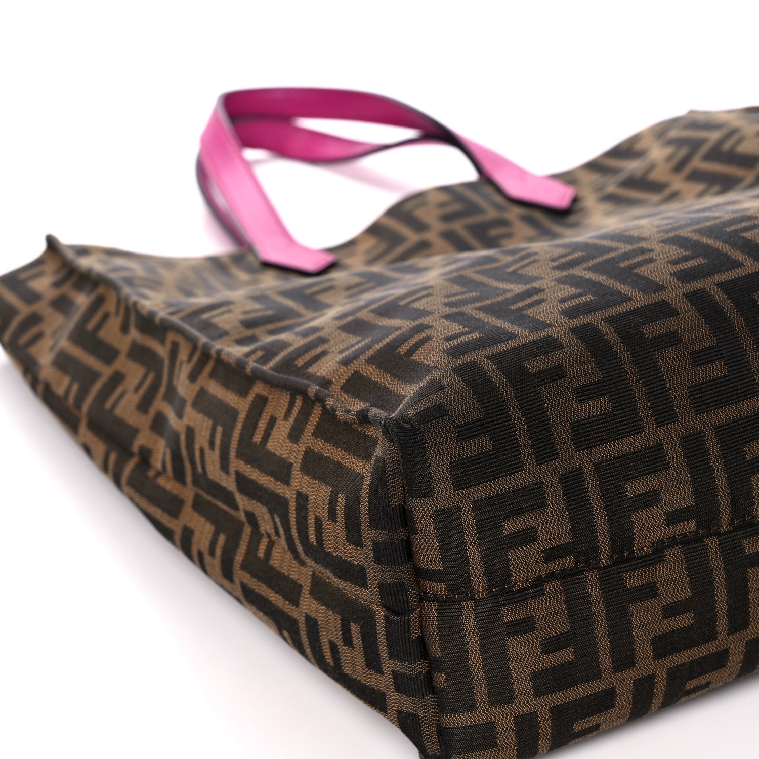 Fendi Zucca Vitello Elite Special Shopping Tote Tobacco Fuxia 11 of 16