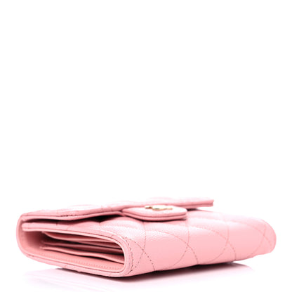 Chanel Caviar Quilted Compact Flap Wallet Pink 4 of 10
