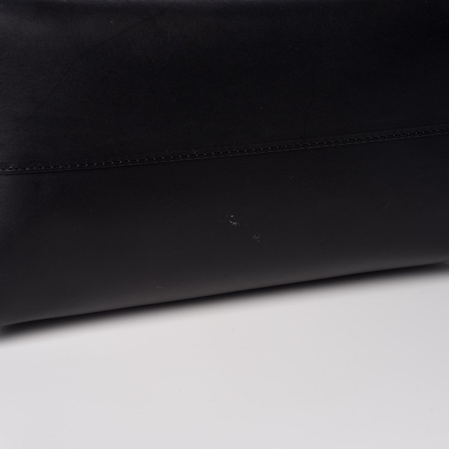 Calfskin Small Shopping Tote Black Blu