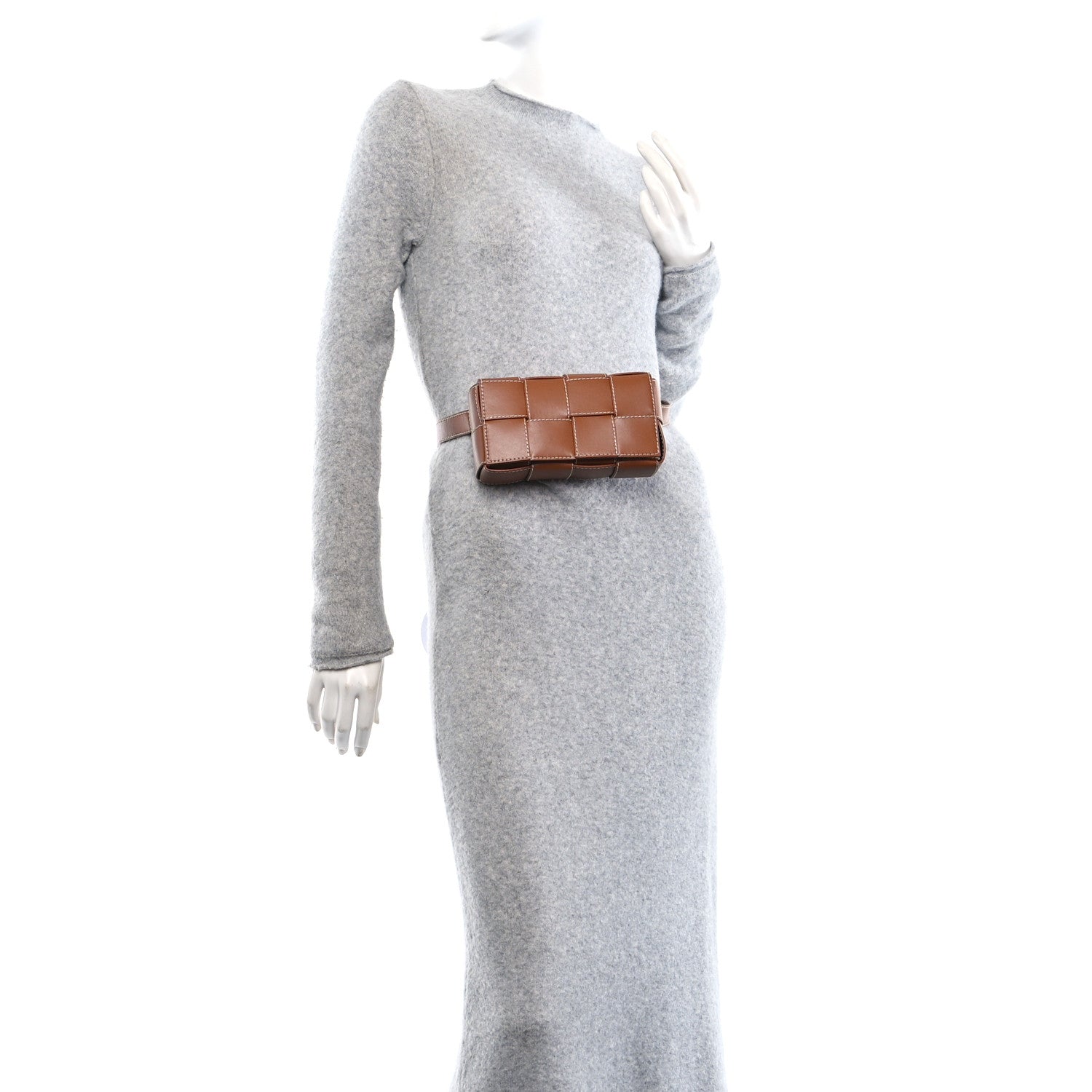 Bottega Veneta Calfskin Maxi Intreccio Mini Cassette Belt Bag Wood 2 of 12