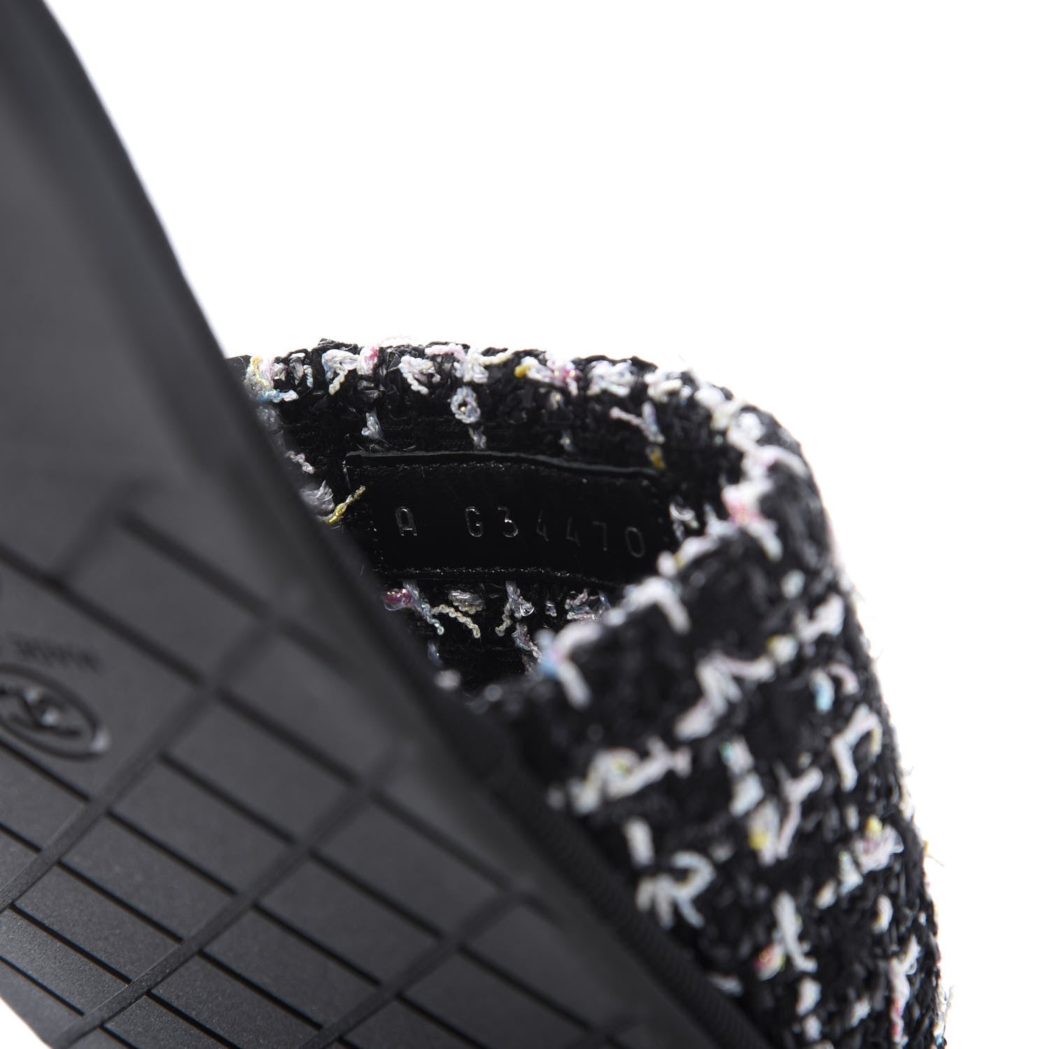 Chanel Tweed CC Flat Mules S Black 9 of 10