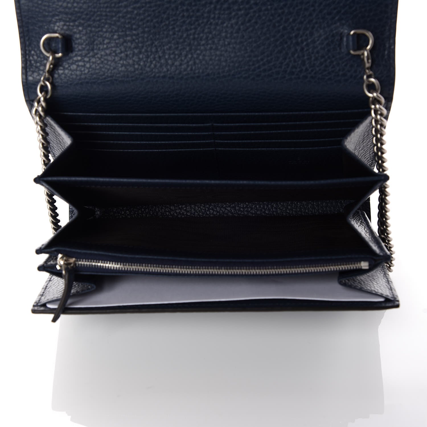 Gucci Dollar Calfskin Crystal Mini Dionysus Chain Wallet Blue Agata Black Diamond 7 of 10
