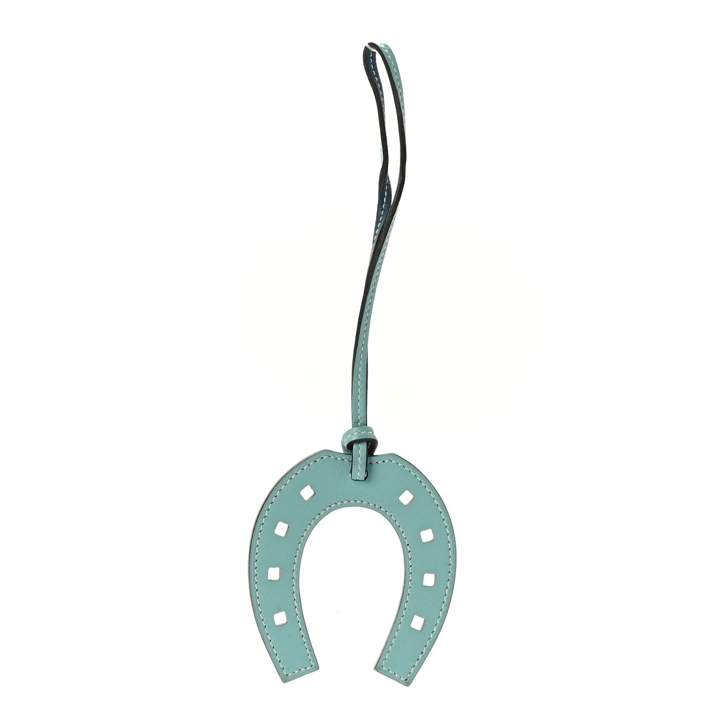 Hermes Swift Paddock Horseshoe Bag Charm Bleu Atoll Colvert 1 of 4