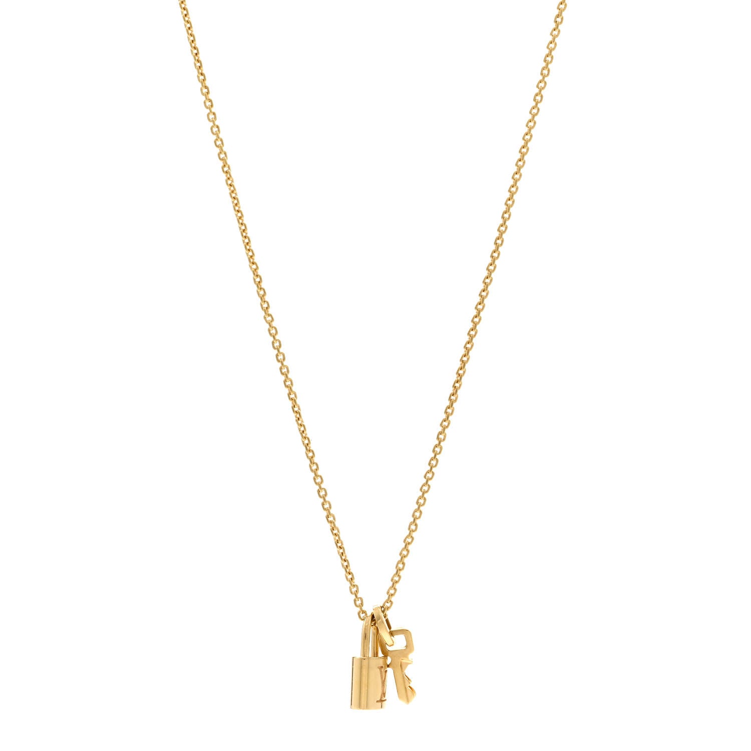 Louis Vuitton 18K Yellow Gold Lockit Key Pendant Necklace 1 of 5