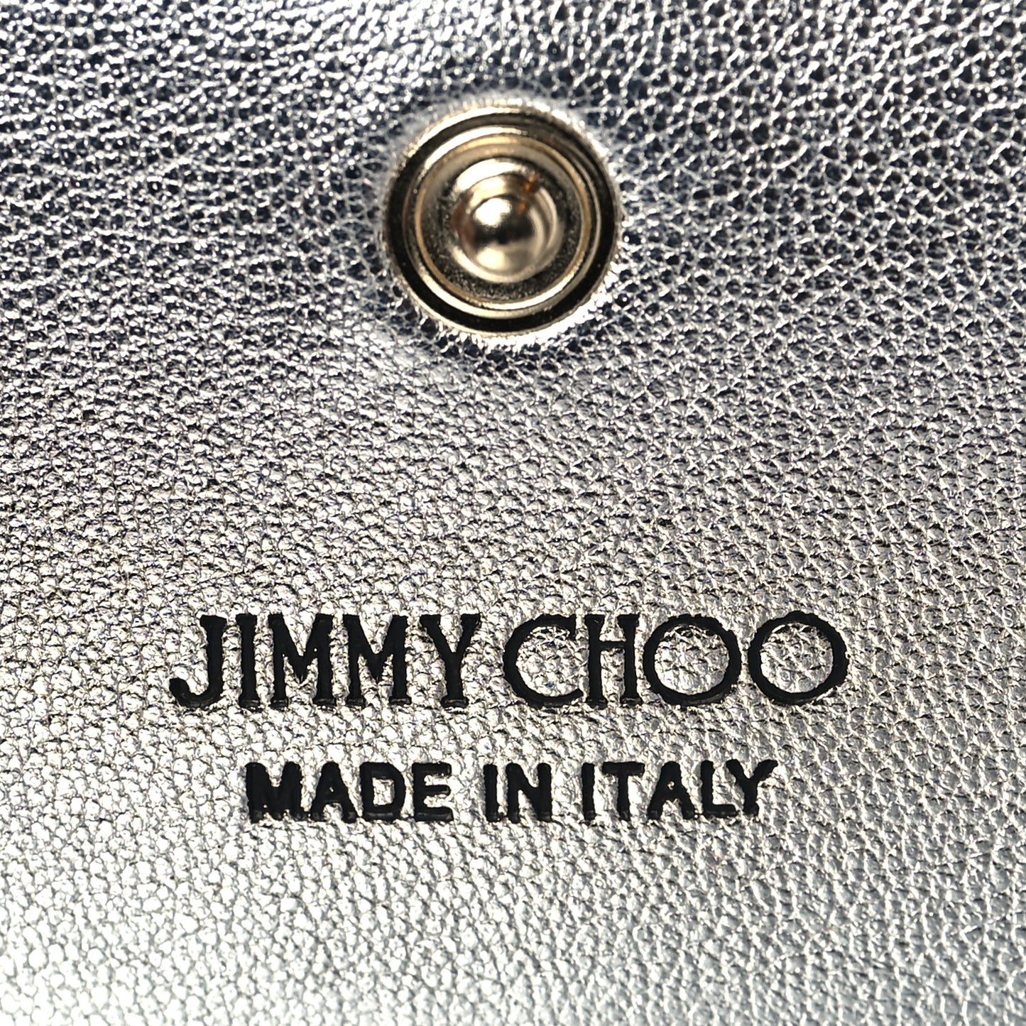 Metallic Calfskin Crocodile Embossed Hanne Wallet Silver