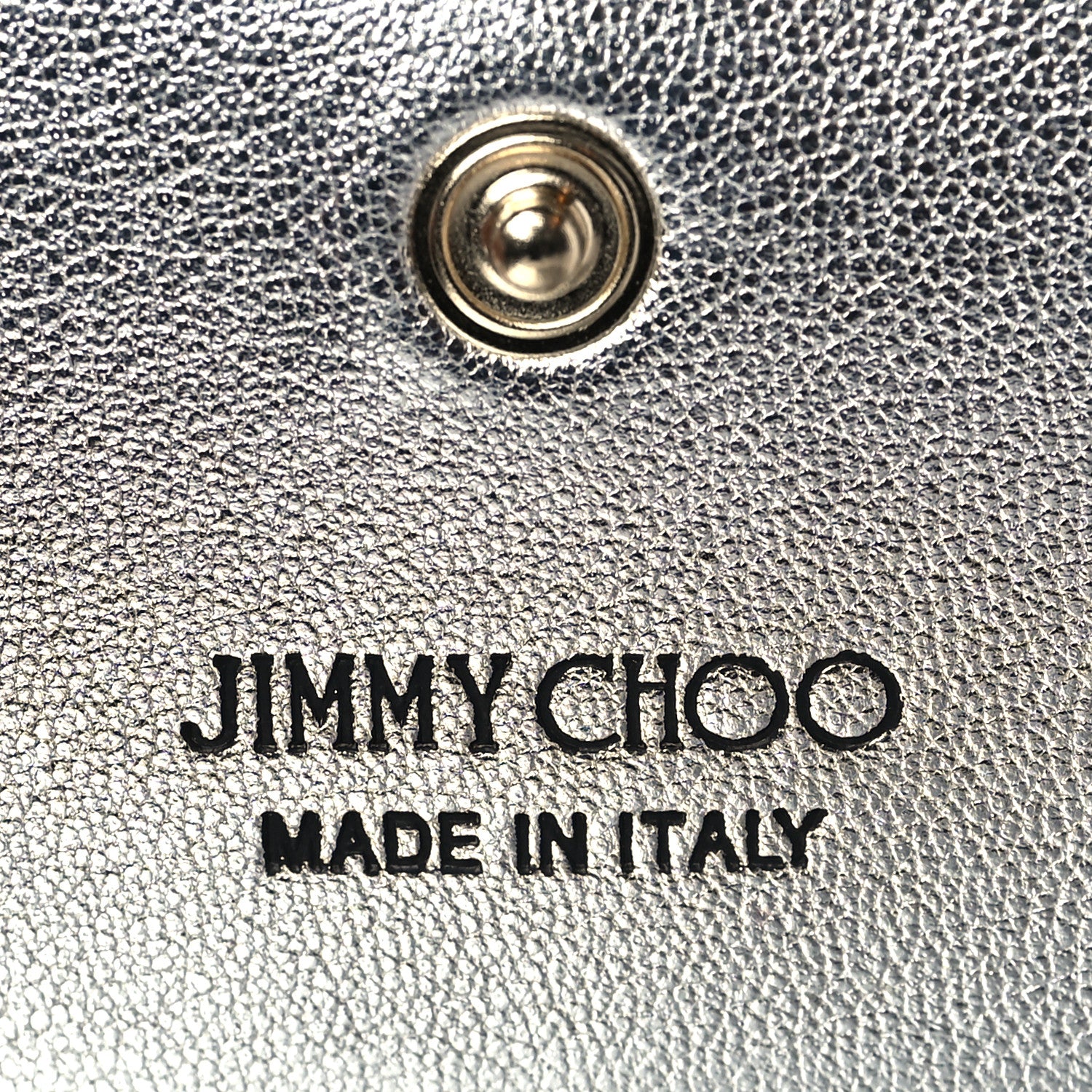 Jimmy Choo Metallic Calfskin Crocodile Embossed Hanne Wallet Silver 6 of 8