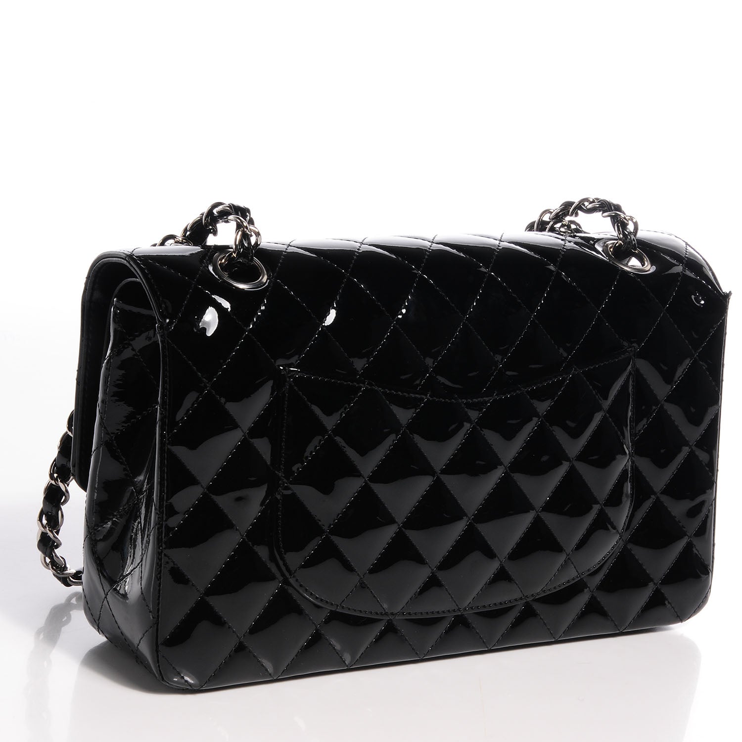 Chanel Patent Medium Double Flap Black 3 of 8