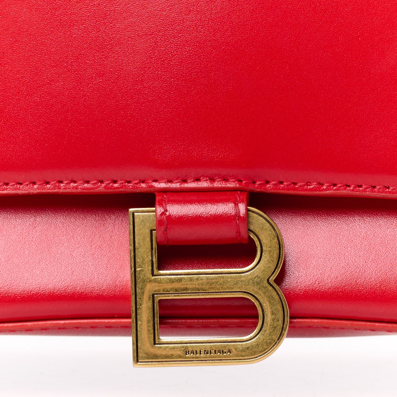 Balenciaga Shiny Box Calfskin Medium Hourglass Top Handle Bag Bright Red 8 of 14