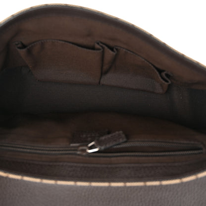 Gucci Monogram Flap Messenger Bag Beige Dark Brown 5 of 11