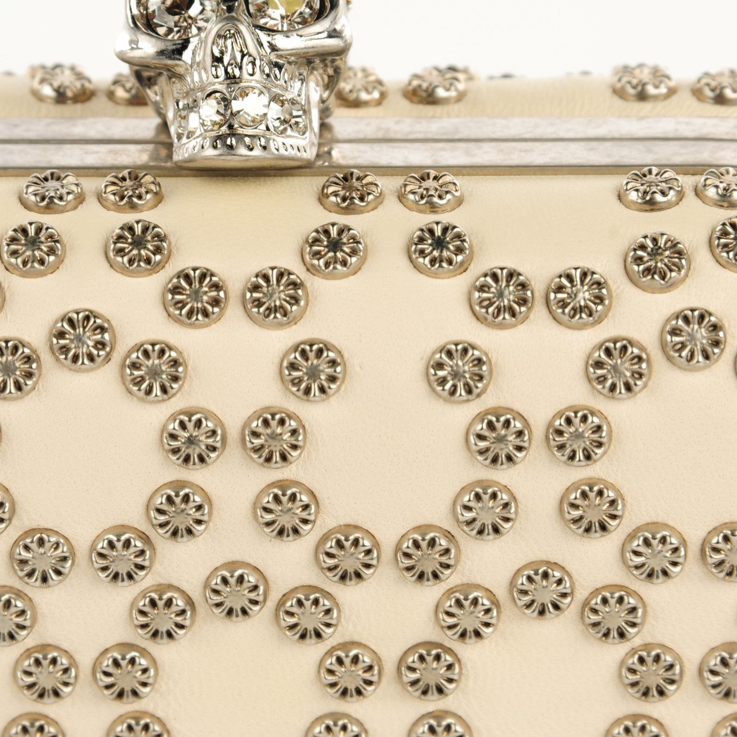 Alexander McQueen Studded Skull Box Clutch White 6 of 8