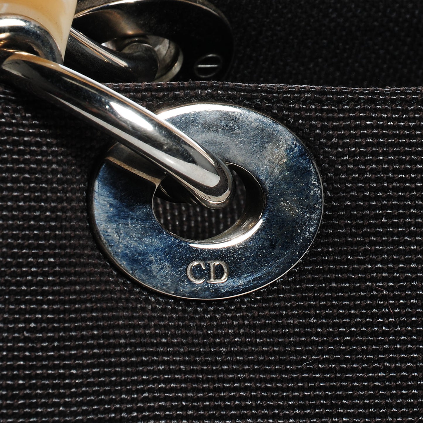 Canvas Large Lady Dior Dark Brown