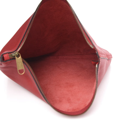 Gucci Pebbled Calfskin Medium Logo Portfolio Clutch Hibiscus Red 5 of 10