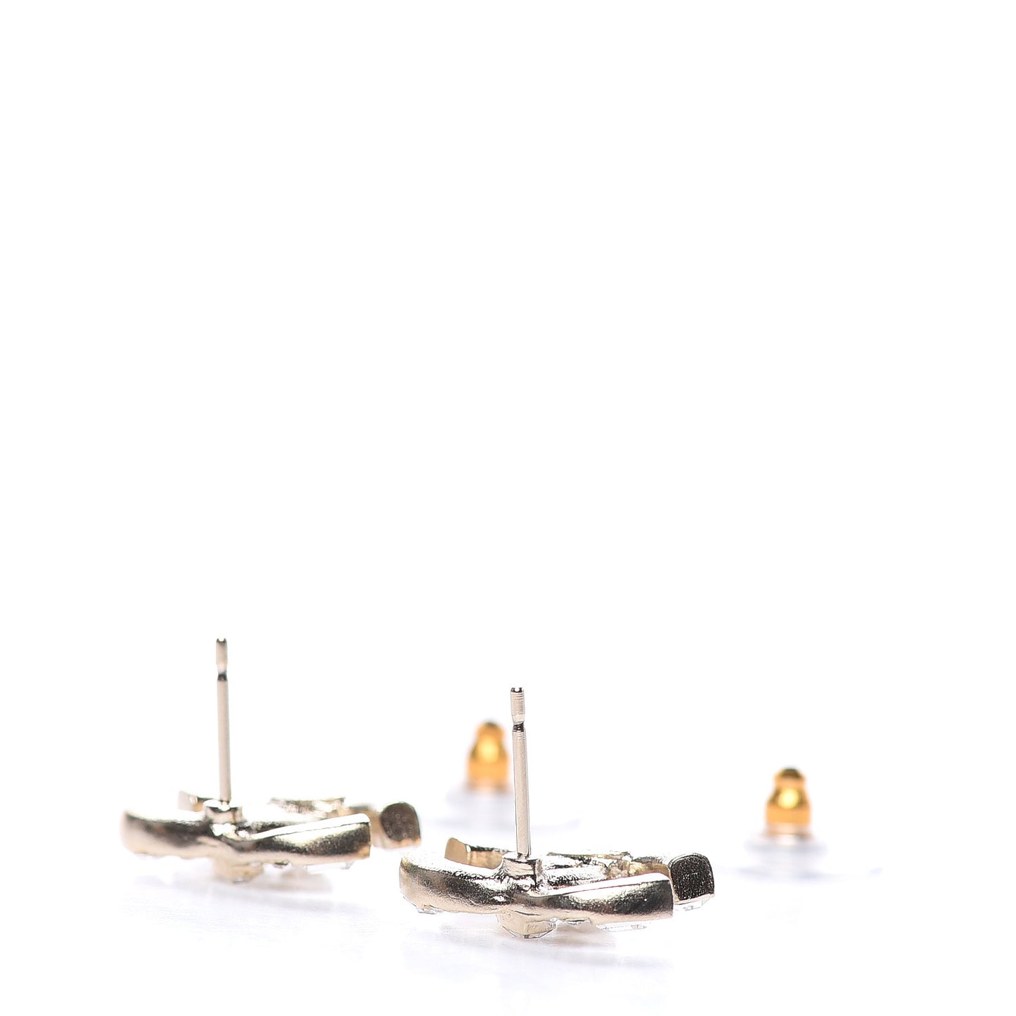 Crystal Baguette CC Earrings Gold