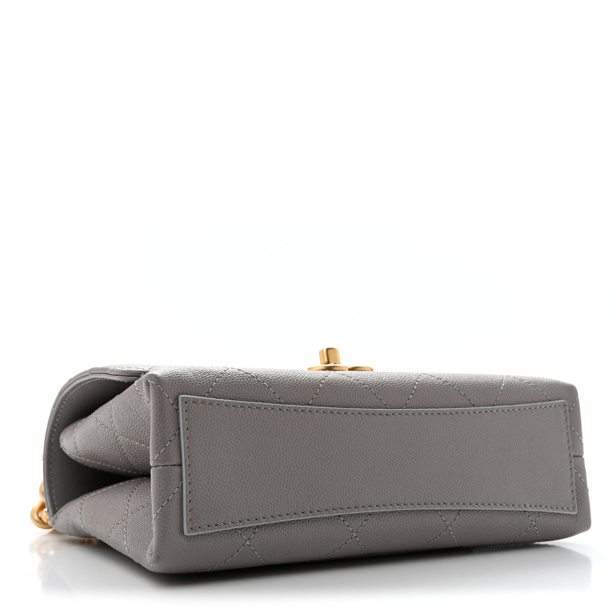 Caviar Quilted Mini Bracelet On Chain Flap Grey