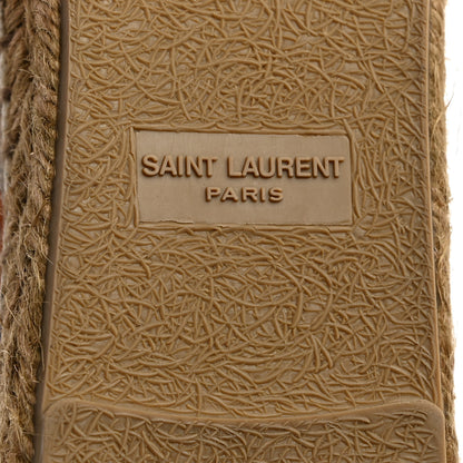 Saint Laurent Canvas Love Print Elba Logo Embroidered Espadrilles 38 Multicolor 8 of 9