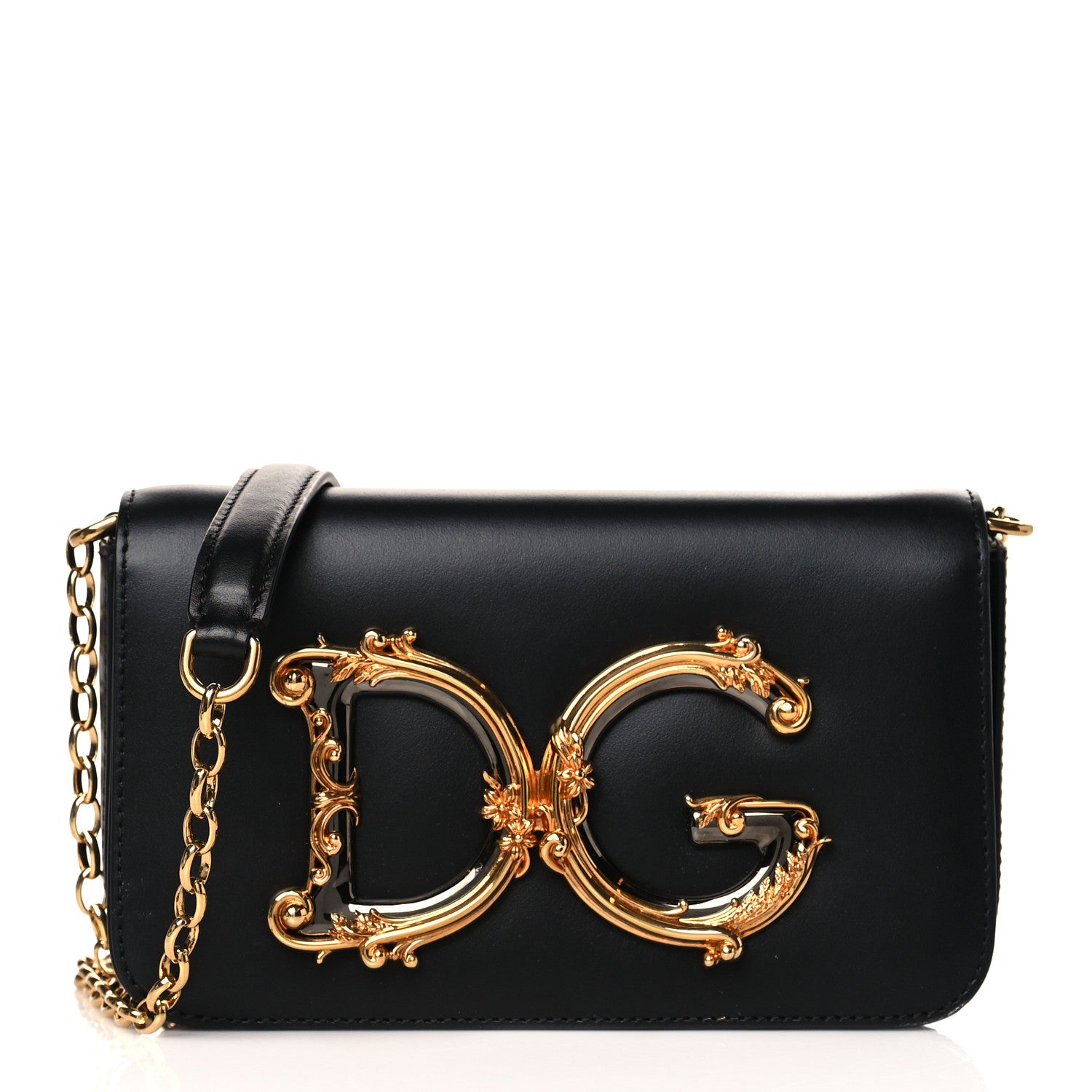 Dolce & Gabbana Nappa Mini DG Girls Shoulder Bag Black 1 of 9
